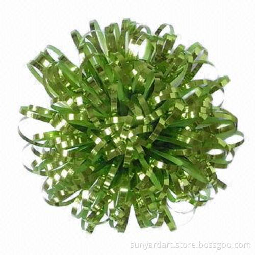 Metallic Light Green Gift Bow, Measures 6 Inches